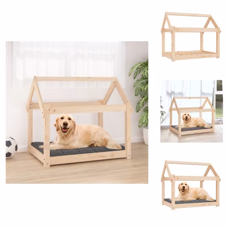 vidaXL Letto per cani 81x60x70 cm in legno di pino massiccio - Letti per cani