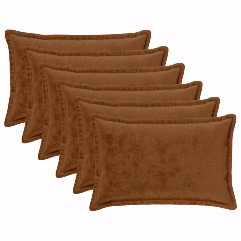 vidaXL Federa 6 pcs HOUTEN Marrone Chiaro 50 x 80 cm Flanella
