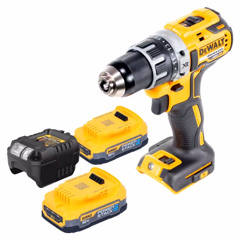 DeWalt DCD 791 E2 Trapano avvitatore a batteria 18 V 70 Nm Brushless + 2x batteria Powerstack 1,7 Ah + caricabatteria