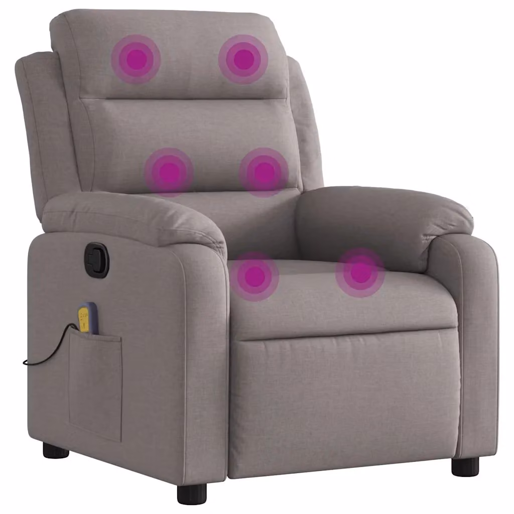 Poltrona Reclinabile Relax vidaXL in Tessuto con Braccioli, Colore Beige e Grigio – 2