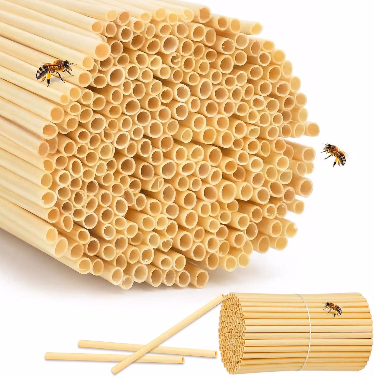 Nidi artificiali per hotel per insetti, confezione da 300 pezzi, lunghezza 14-14,6 cm, diametro 3-4 mm, adatti per api selvatiche