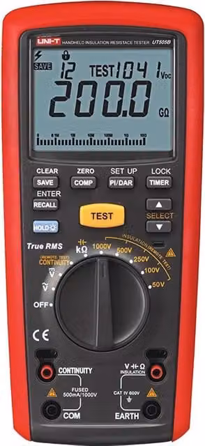 Multimetro per la misura della resistenza di isolamento UNI-T UT505A colore rosso