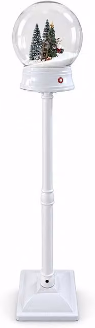 Lampione di Natale Saint Joy con Neve Soffiata, Musica e Luci LED, Disponibile in Sfera Bianca o Rossa (Altezza: 150 cm) o Cassetta Postale (Altezza: 160 cm)