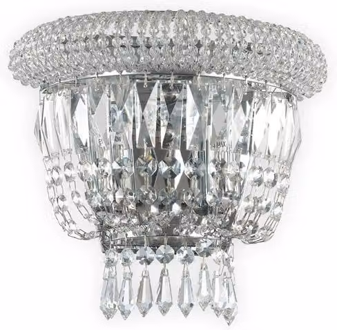 Applique Classica Dubai Metallo-Cristallo Cromo 2 Luci E14