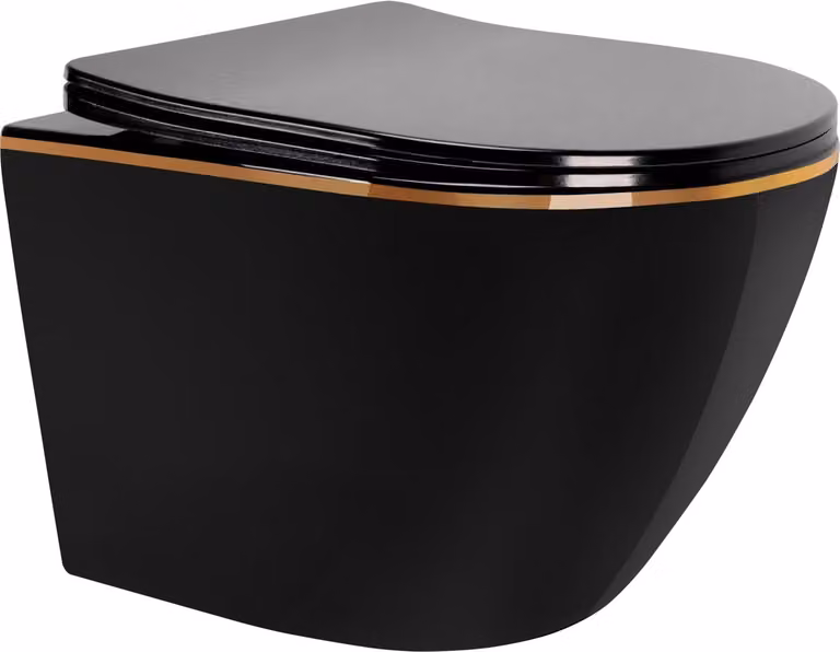 WC sospeso WC sospeso + sedile per WC Soft Close Oro Nero