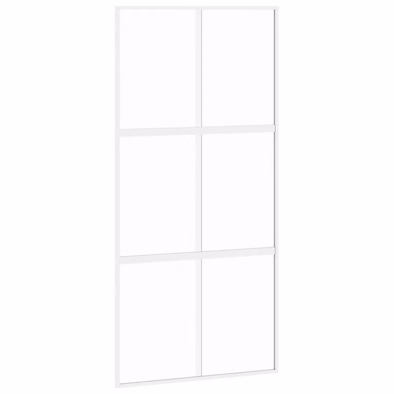 Porta Scorrevole Bianca 102,5x205cm Vetro Temperato e Alluminio