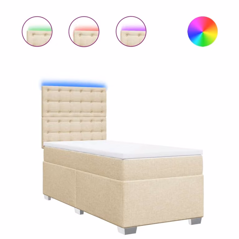 Giroletto a Molle con Materasso Crema 90x200 cm inTessuto