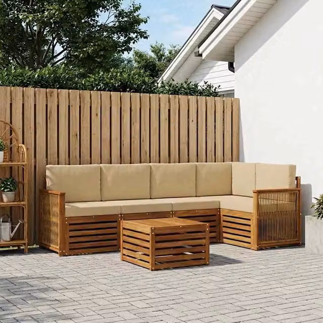 Set di divani da esterno 6 pz Naturale 3384389