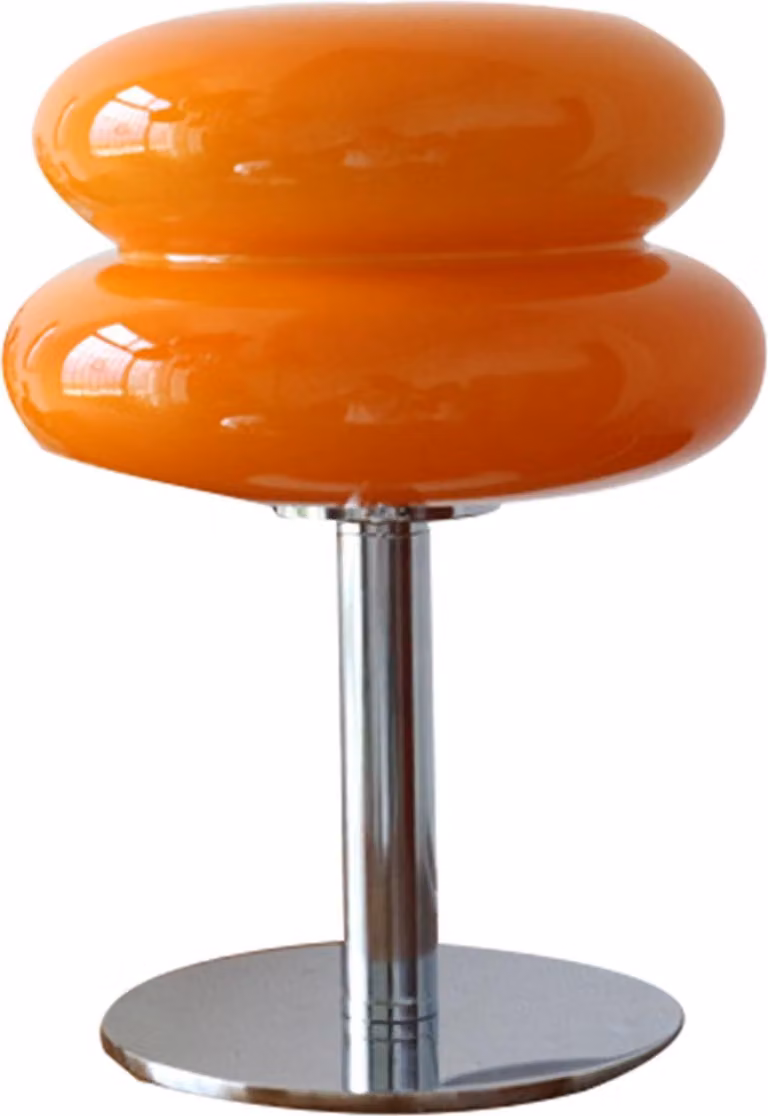 Lampada da tavolo a forma di torta di uova, ideale per ragazze, a basso consumo energetico, luce soffusa, design carino in vetro, adatta per scrivanie, camere da letto, con interruttore a pulsante, colore arancione
