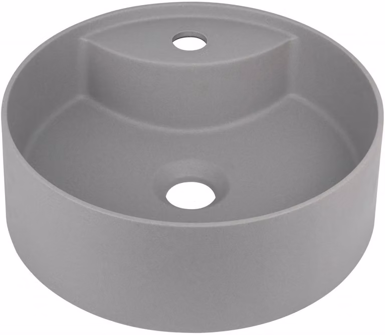 Lavabo da appoggio in granito con spazio per un rubinetto