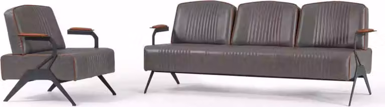 Sofa Set 2 Luxus Möbel Sofagarnitur Dreisitzer Arbeitszimmer Einrichtung 3+1