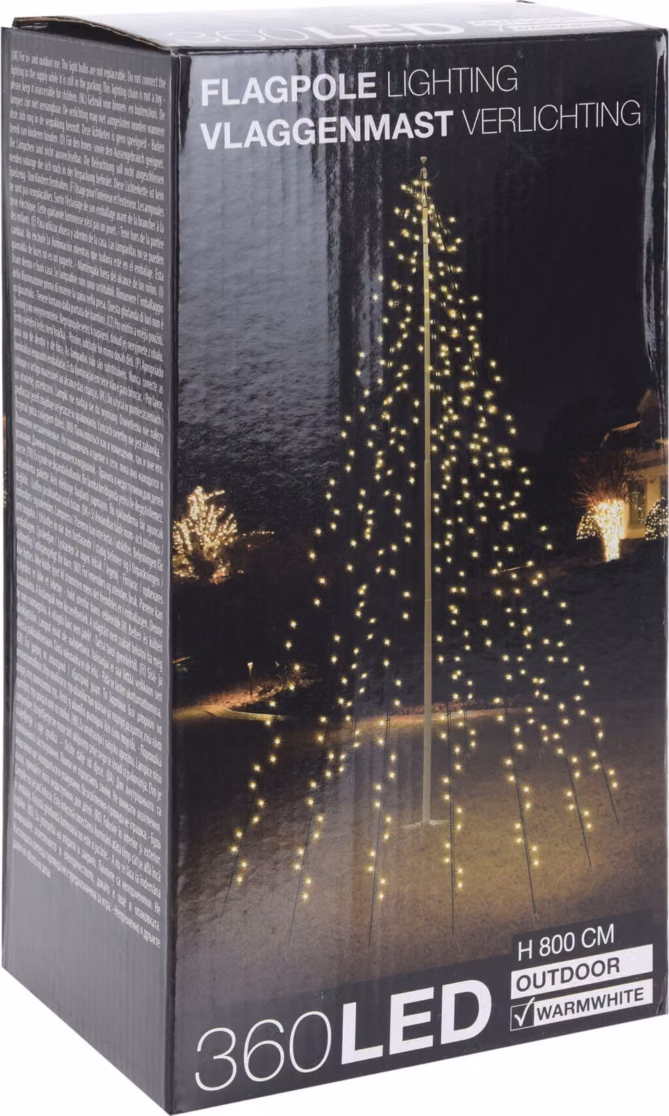 Albero di Natale e bandiera illuminati a LED - lunghezza 800 cm