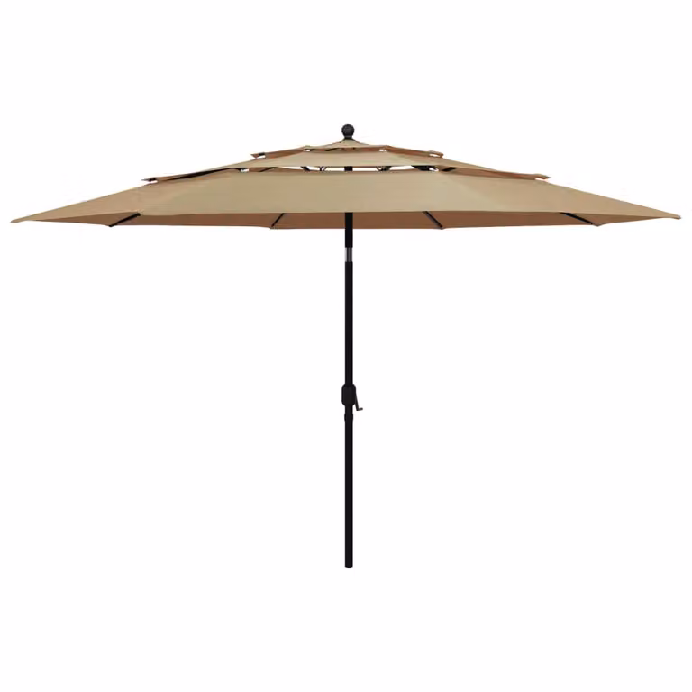Maison Exclusive - Ombrellone con palo in alluminio, 3 strati, color taupe, 3,5 m