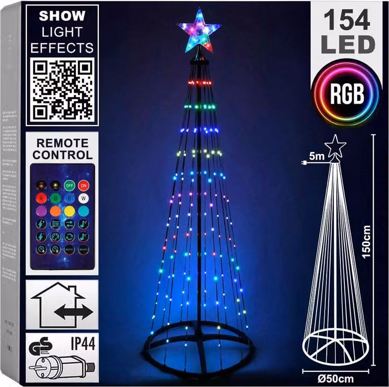 Albero di Natale, 154 LED, 150 cm