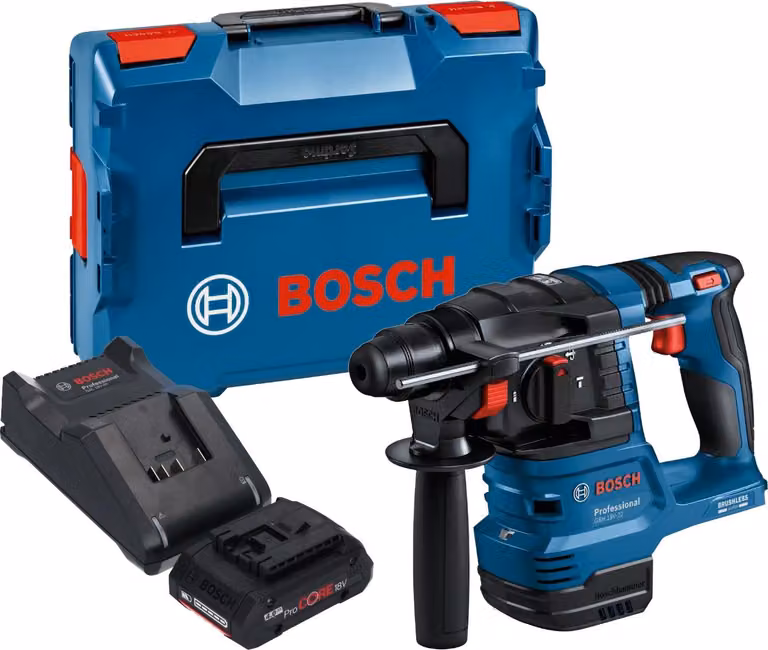 Bosch GBH 18V-22 Professional trapano a percussione a batteria 18 V 1,9 J SDS Plus Brushless + 1x batteria ProCORE 4,0 Ah + caricabatteria + L-Boxx