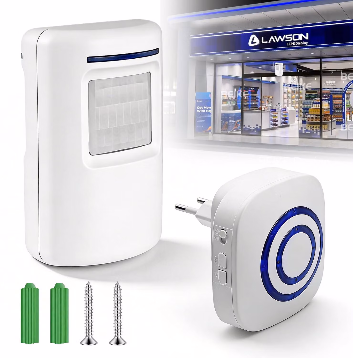 Sensore di movimento wireless, campanello, rilevatore di movimento, allarme con 36 melodie, ideale per negozi, camper, abitazioni