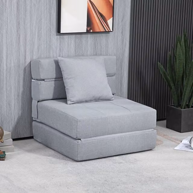 Poltrona Letto 2-in-1 REDOM Grigio Chiaro L: 70 cm, P: 70 cm, H: 61 cm