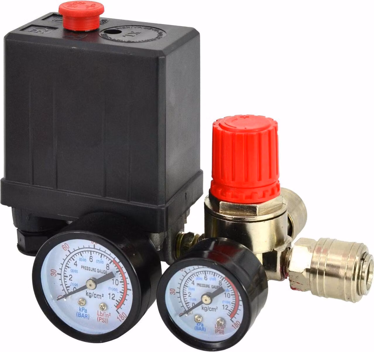 Awtools Pressostato per compressore 230V 2 Entrate 1/4"