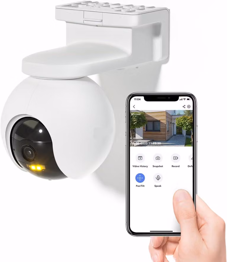 Telecamera di sicurezza esterna - Telecamera di videosorveglianza Wi-Fi - Sistema di videosorveglianza - Wireless - 10400mAh