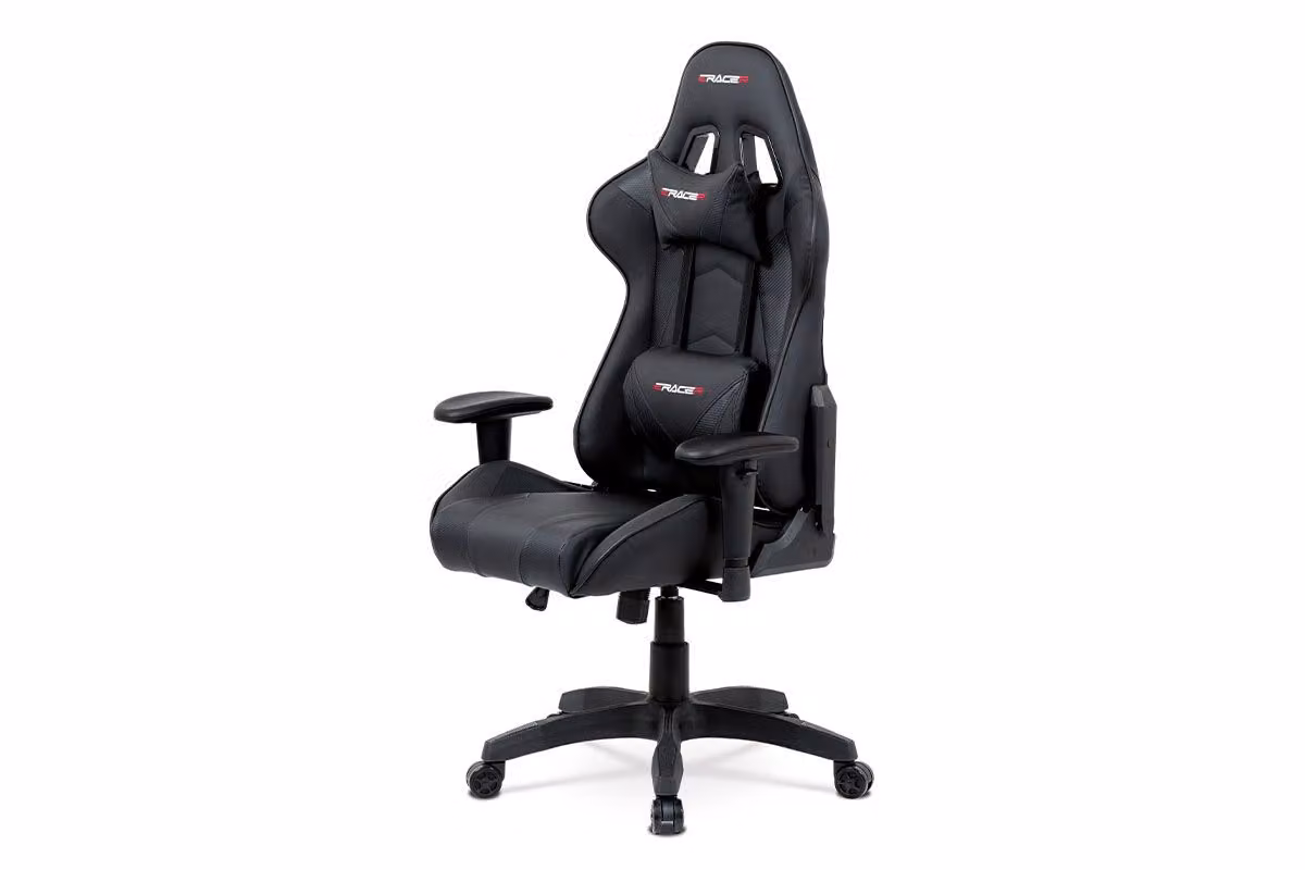 Sedia da ufficio Autronic KA-F03 BK - Pelle finta nera / tessuto nero