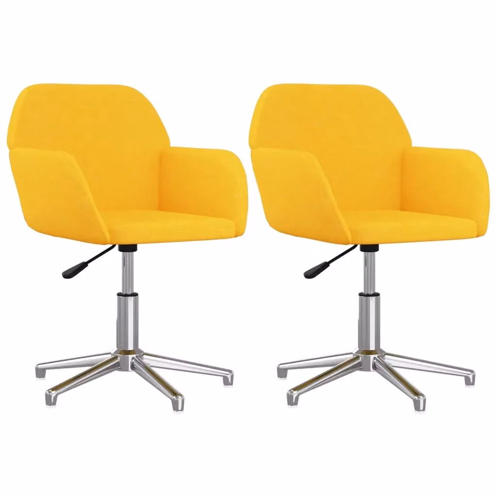 Set di 2 sedie da pranzo girevoli a 360 gradi VIDAXL in tessuto giallo moderno – 2