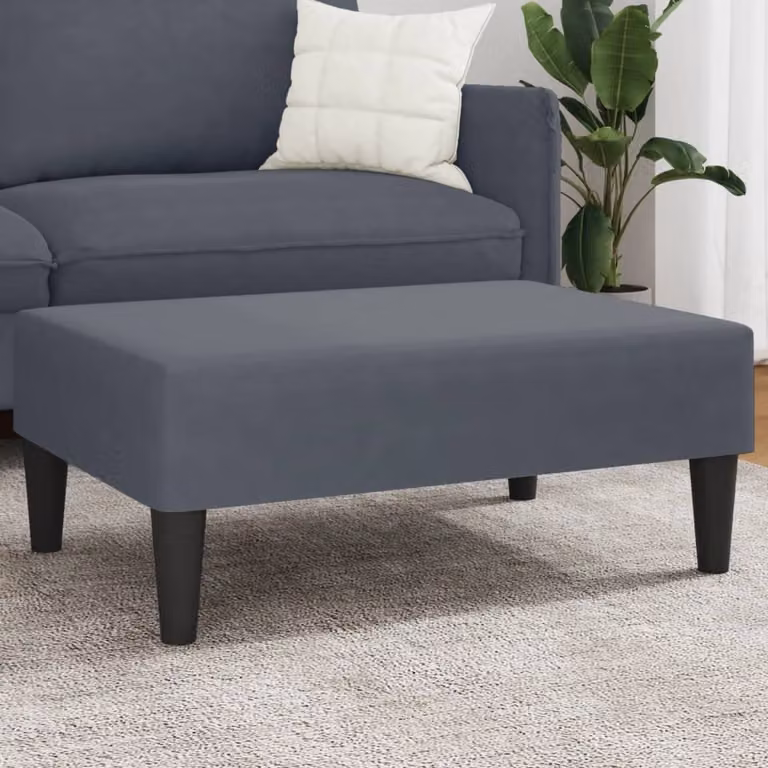Poggiapiedi vidaXL in Velluto Grigio L: 77 cm, P: 55 cm, H: 31 cm