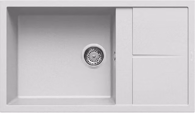 Lavello Elleci Incasso 1 vasca 86x50 Unico 410 Granitek Bianco LGU41068