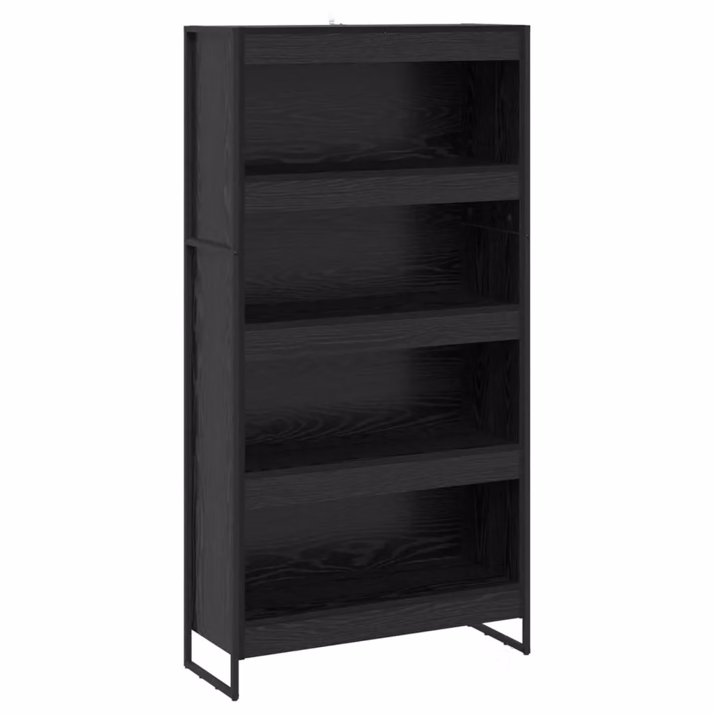 Armadio per Libri Industrial vidaXL in MDF e Metallo Nero Opaco L: 80 cm, P: 30 cm, H: 155 cm – 2