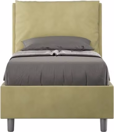 Letto singolo imbottito Antea Ityhome in microfibra colore verde L 80 cm x P 210 cm