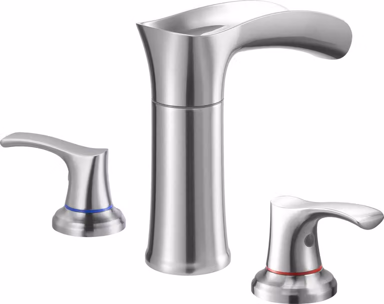 SucceBuy Rubinetto romano per vasca da bagno con design a 3 fori e 2 maniglie, set di miscelatori per vasca da bagno in lega di zinco con bocca corta per il montaggio sul ponte, ideale per fare il bagno e lavare animali domestici e adulti
