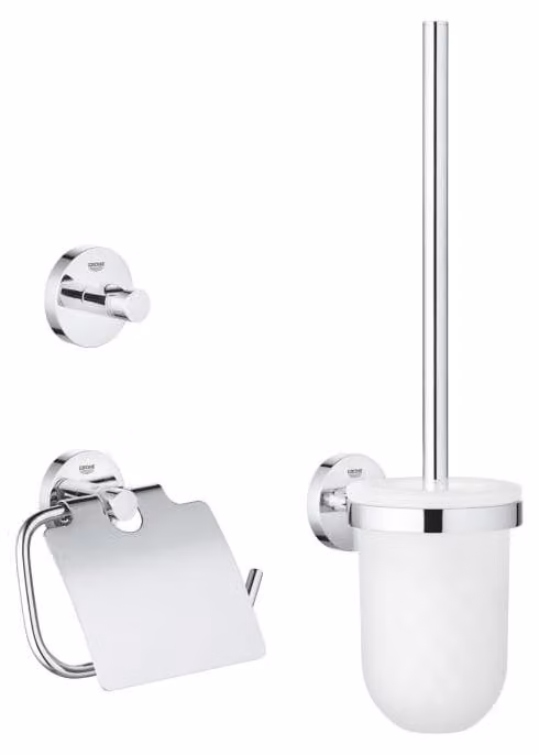 Grohe QuickFix Start - Set di accessori per WC 3 in 1, supersteel 41204000