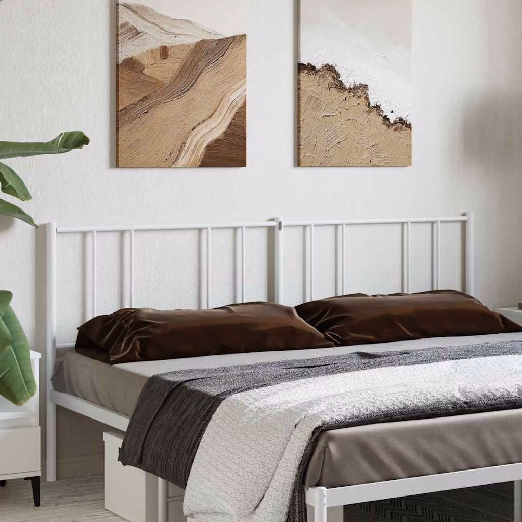 Testiera di ricambio vidaXL in metallo bianco laccato, stile classico, L: 198 cm