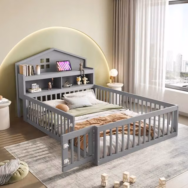 Letto per bambini 140x200 cm - Xylo - Grigio