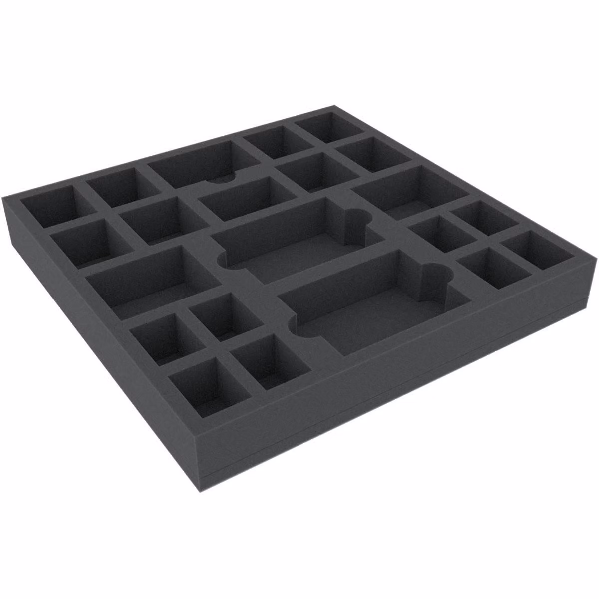 Inserto in schiuma 295x295x40 mm, 22 scomparti per giochi da tavolo