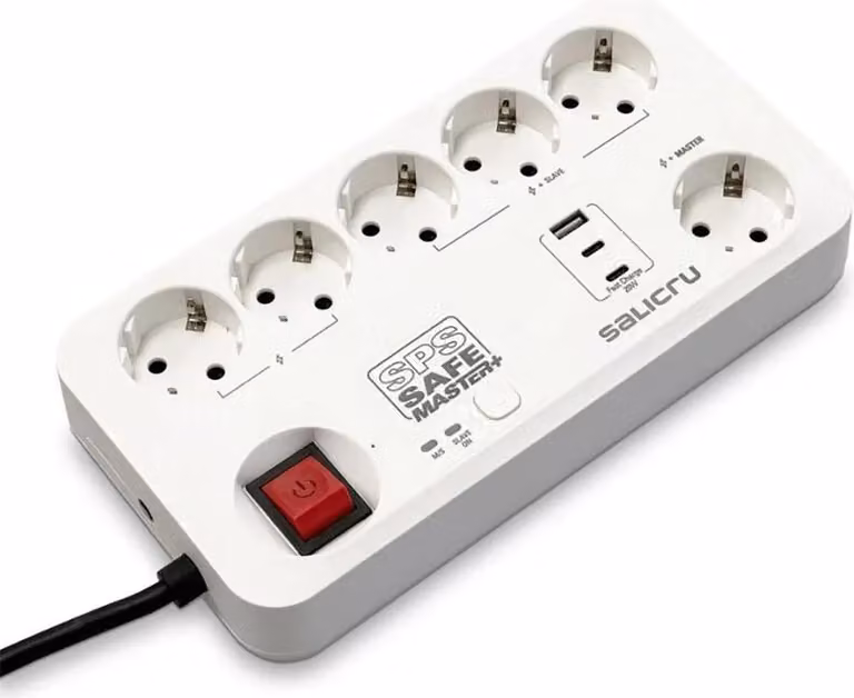 Salicru SPS SAFE MASTER+, 600 J, 6 prese CA / prese CA, tipo F, 230 V, 50/60 Hz, 10 A