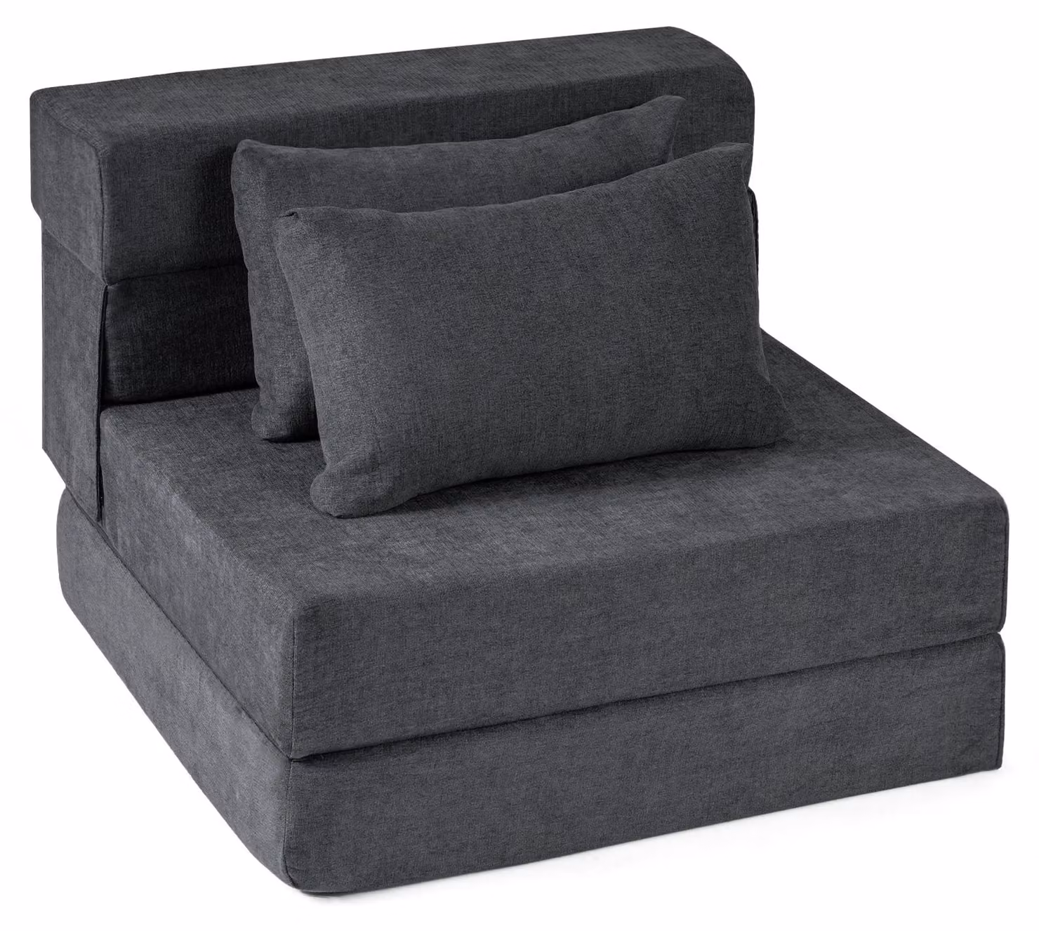 Divano letto COSTWAY, poltrona trasformabile 3 in 1 con 2 cuscini, divano letto pieghevole in tessuto ciniglia, materasso integrato, comodo divano