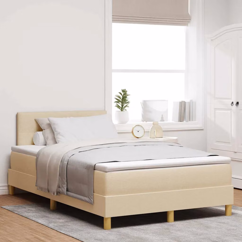 Letto ibrido vidaXL con struttura imbottita in tessuto beige L: 120 cm, P: 200 cm, H: 88 cm