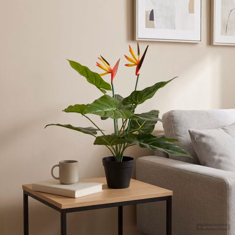 Pianta Artificiale Strelitzia Verde vidaXL, H 65 x L 55 x P 13 cm