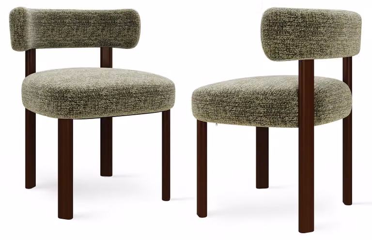 COLAMY Sedie da pranzo, set da 2, sedie da pranzo in legno massello dal design semplice e accogliente, colore verde