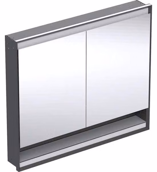 Geberit ONE armoire de toilette avec ComfortLight, 2 portes, montage encastré, avec niche, 105x90x15cm, 505.824.00.7, 505.824.00.7