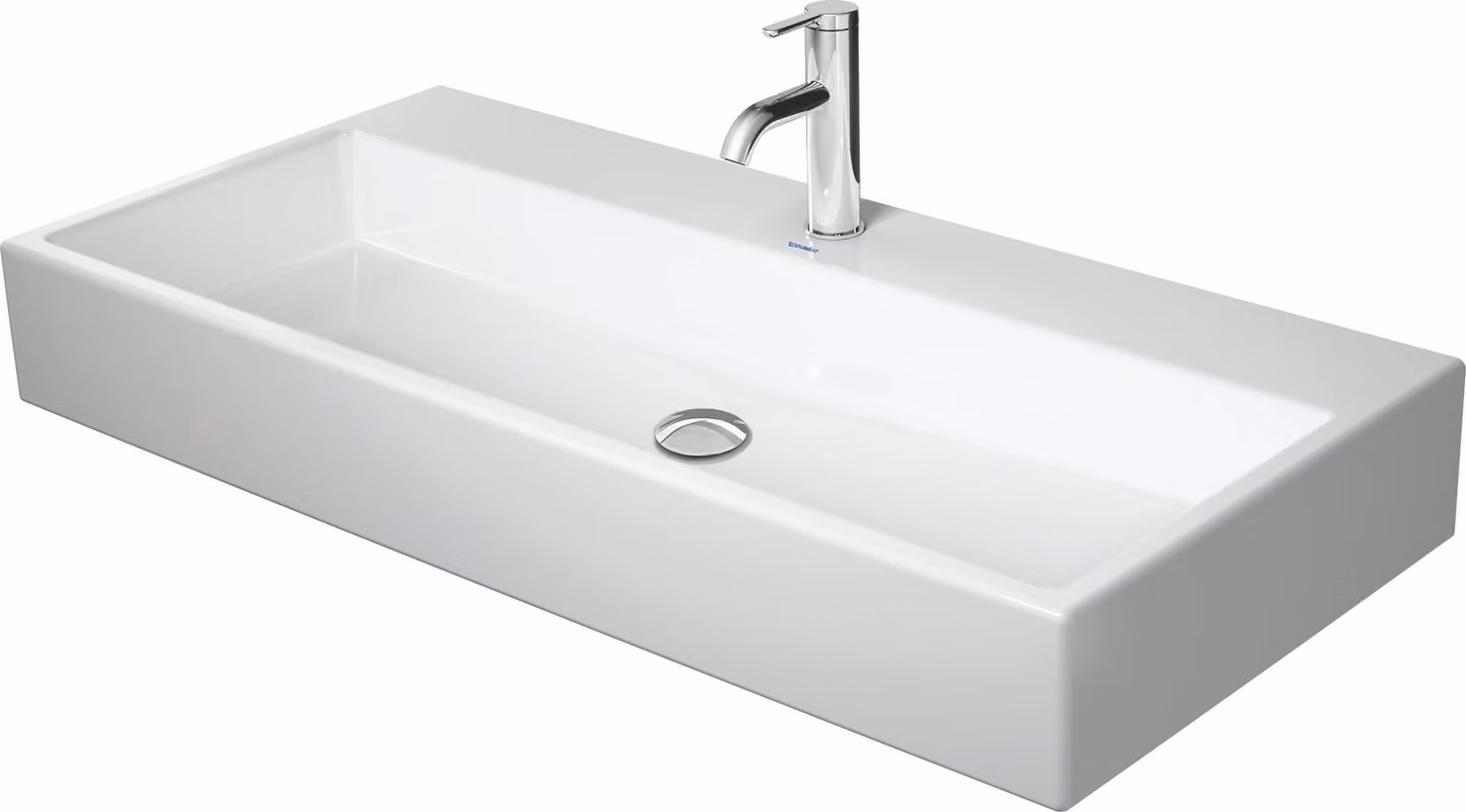 Duravit Vero Air Lavabo 100x47cm, sans trop-plein, avec table de robinetterie, 1 trou de robinet, rectifié, 23501000711, 23501000711