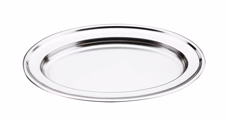 Vassoio Ovale Con Bordo Cm 46 Linea 663 AK Inox