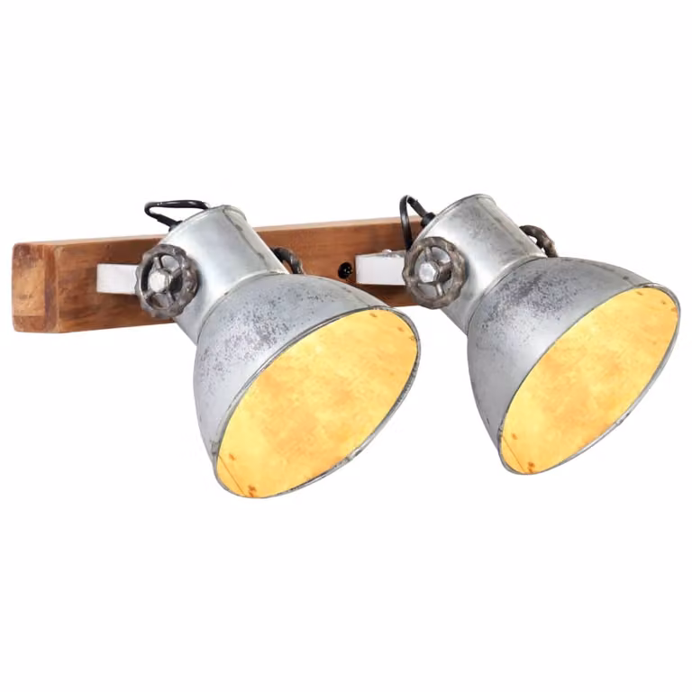 The Living Store Lampada da parete in stile industriale argento 45x25 cm E27