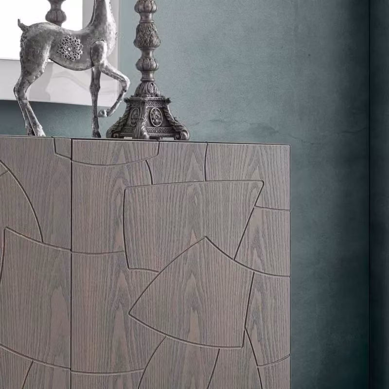 Madia contemporanea con 2 ante in legno massello e gambe in acciaio Mobili 2G L/P/H: 120 x 45 x 73 cm – 3