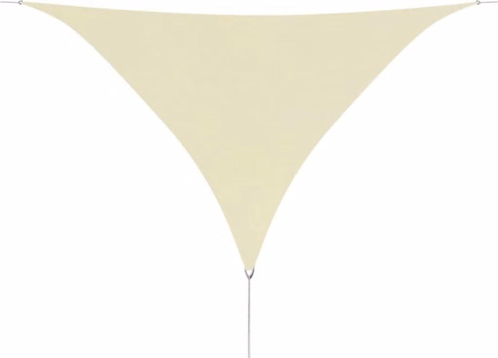 The Living Store Tenda da sole in tessuto Oxford triangolare 5x5x5 m Crema