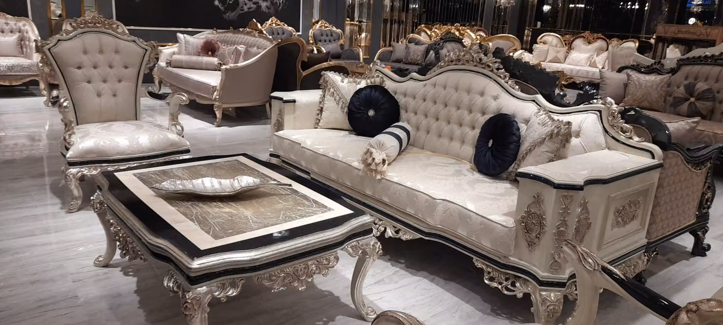 Luxus Wohnzimmer Couch Set 3+1 mit Couchtisch Sofagarnitur Sofa Couchen