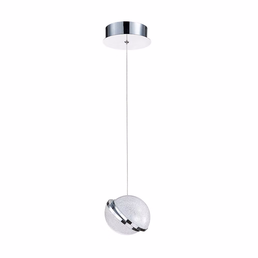 Lampada a sospensione LED MALCOLM 8W, 4000K, colore argento/cristallo, Ø: 14 H: 110 cm