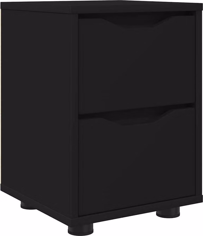 Comodino con cassetto Nero 30,5 x 30 x 43 cm Legno multistrato
