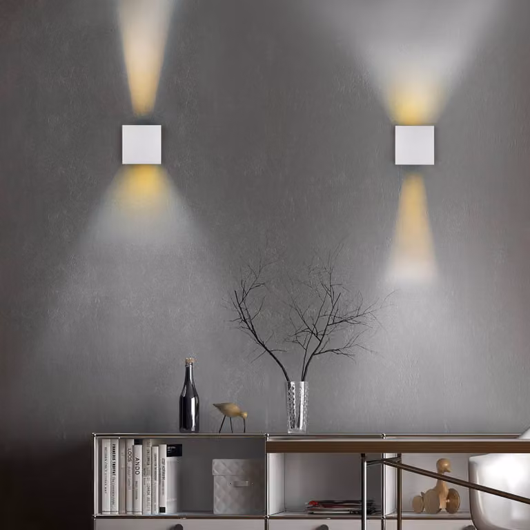 Reality Leuchten Applique da esterni a LED con sensore Talent, Alluminio / Grigio / Zincato, Metallo, Moderno, Applique LED da esterni