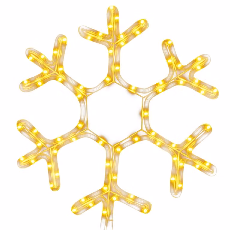 Figura Natalizia Fiocco di Neve con 72 LED Bianco Caldo 38x37cm
